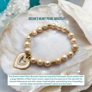Freshwater Pearl Bracelet with Heart charm